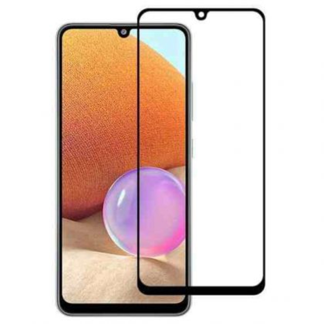 5D Стъклен протектор Hard Glass, Full Glue Cover, за Samsung Galaxy A22 4G, Черен