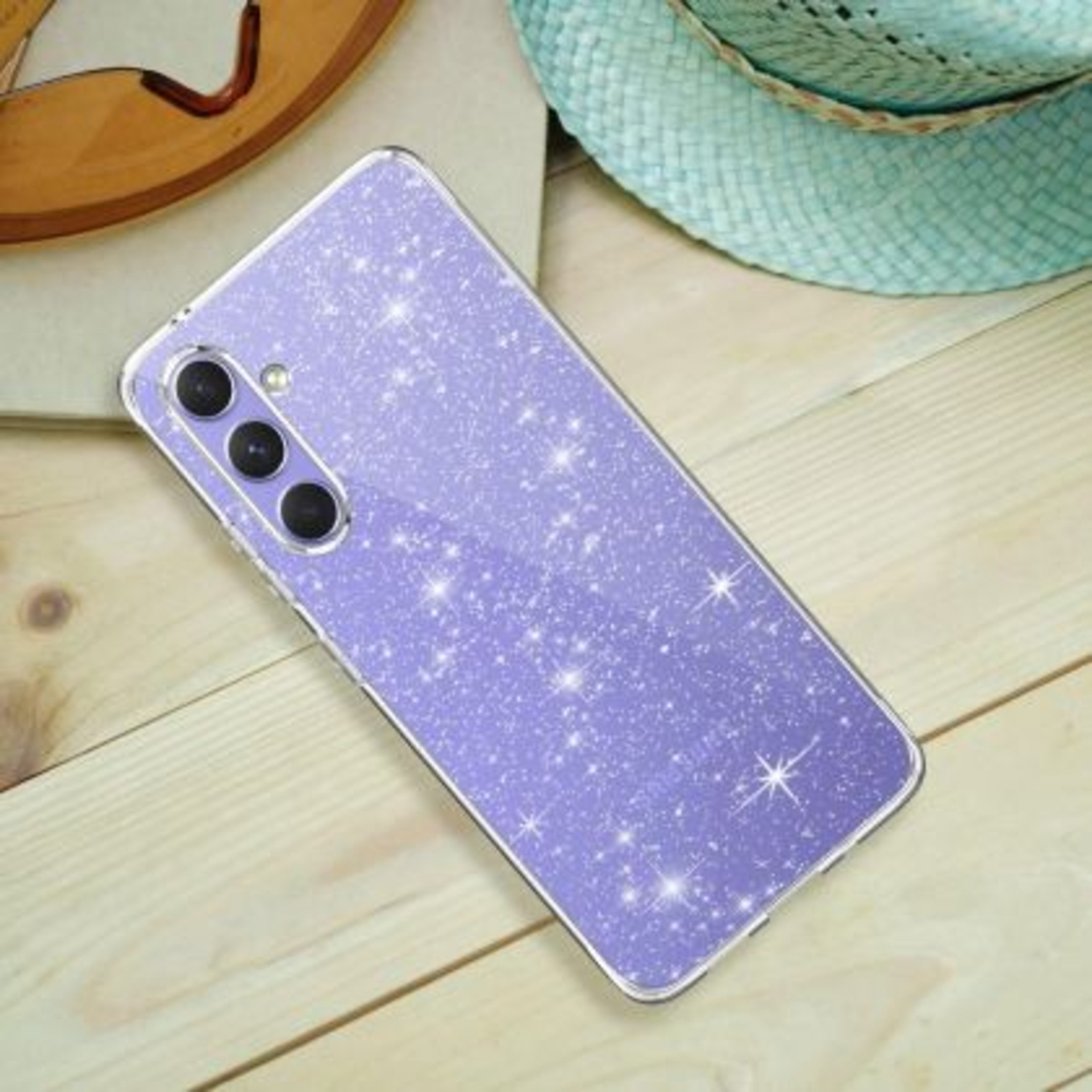 Силиконов блестящ гръб Lily Crystal Glitter за Samsung Galaxy A54 5G Прозрачен