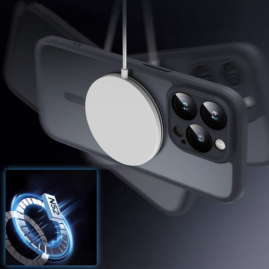 Кейс Magsafe Full Matte Mag за IPhone 15 Pro, Черен