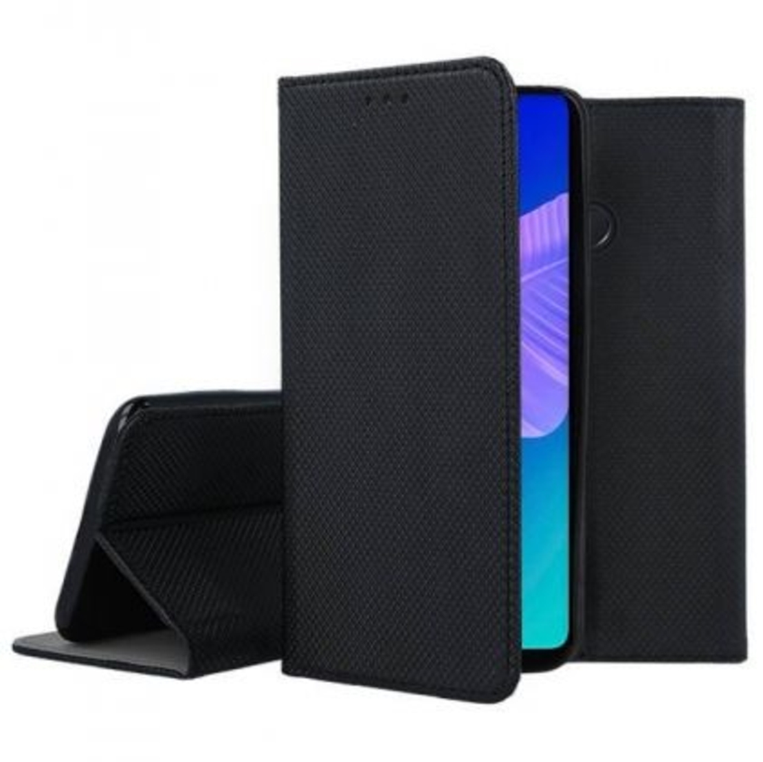 Кожен калъф Flip Book Smart за Huawei P40 Lite E, Черен