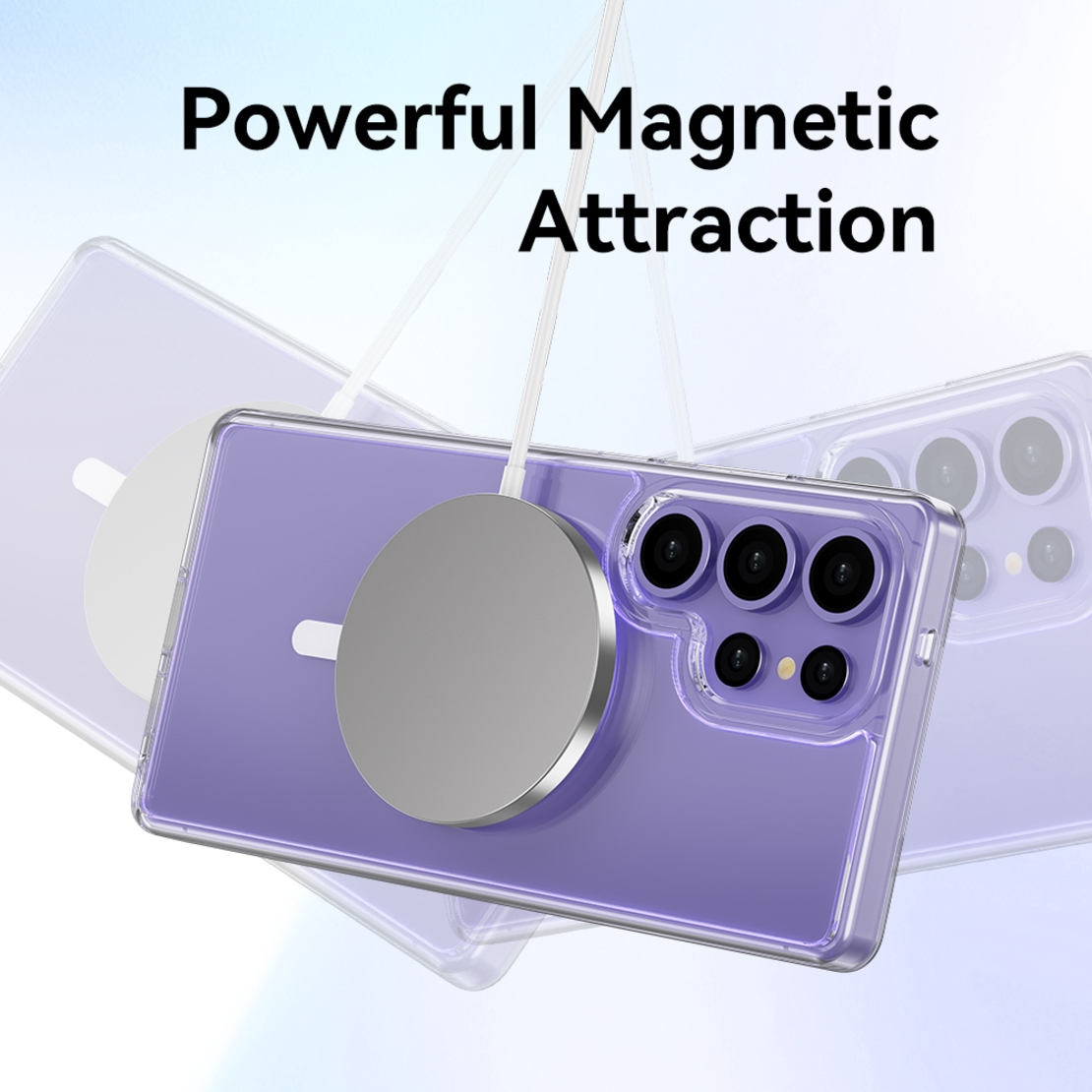 Кейс Mgsafe Magnetic Crystal за Samsung Galaxy S25 Ultra-Rock, Прозрачен