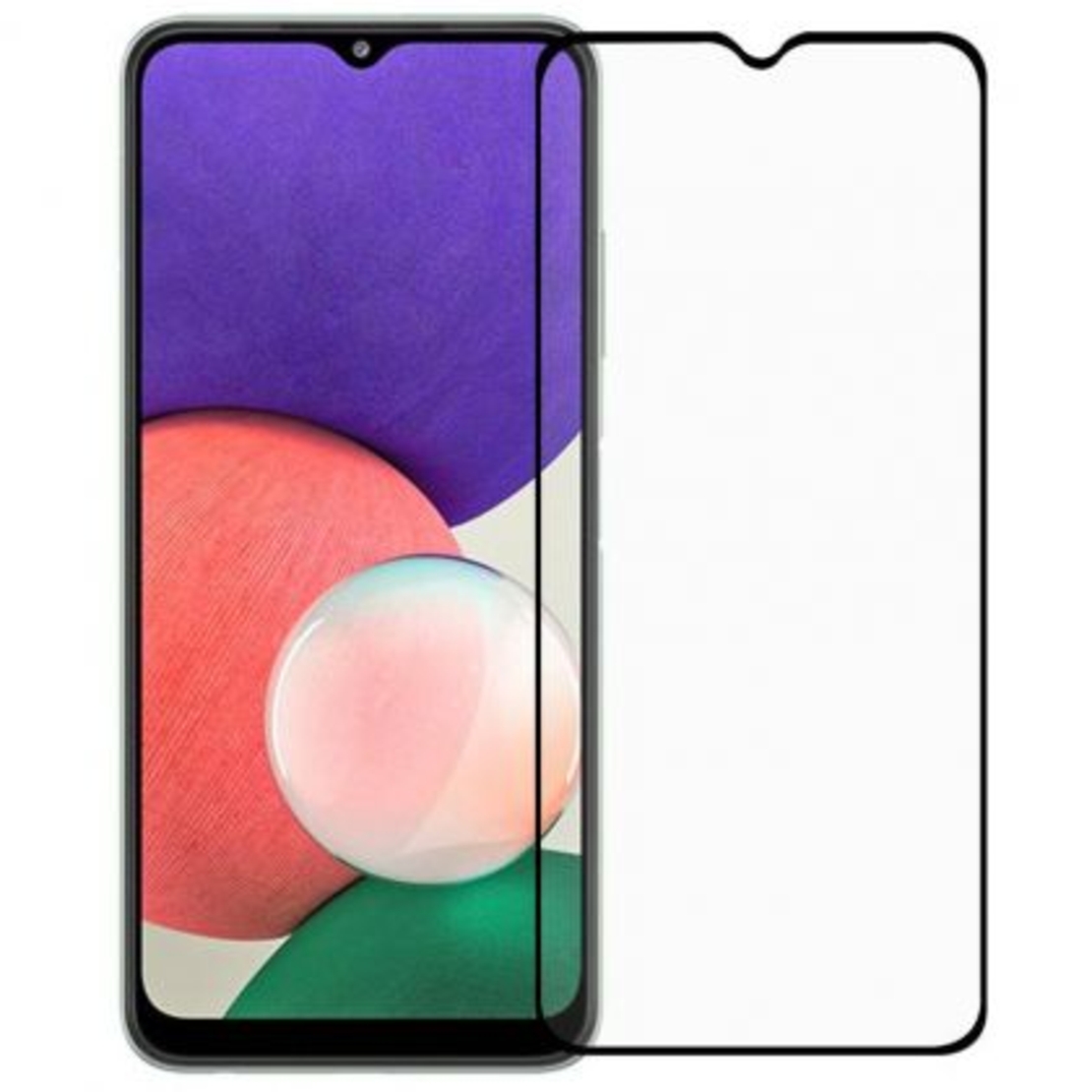 6D Стъклен протектор Full Glue Cover, за Samsung Galaxy A22 5G, Черен