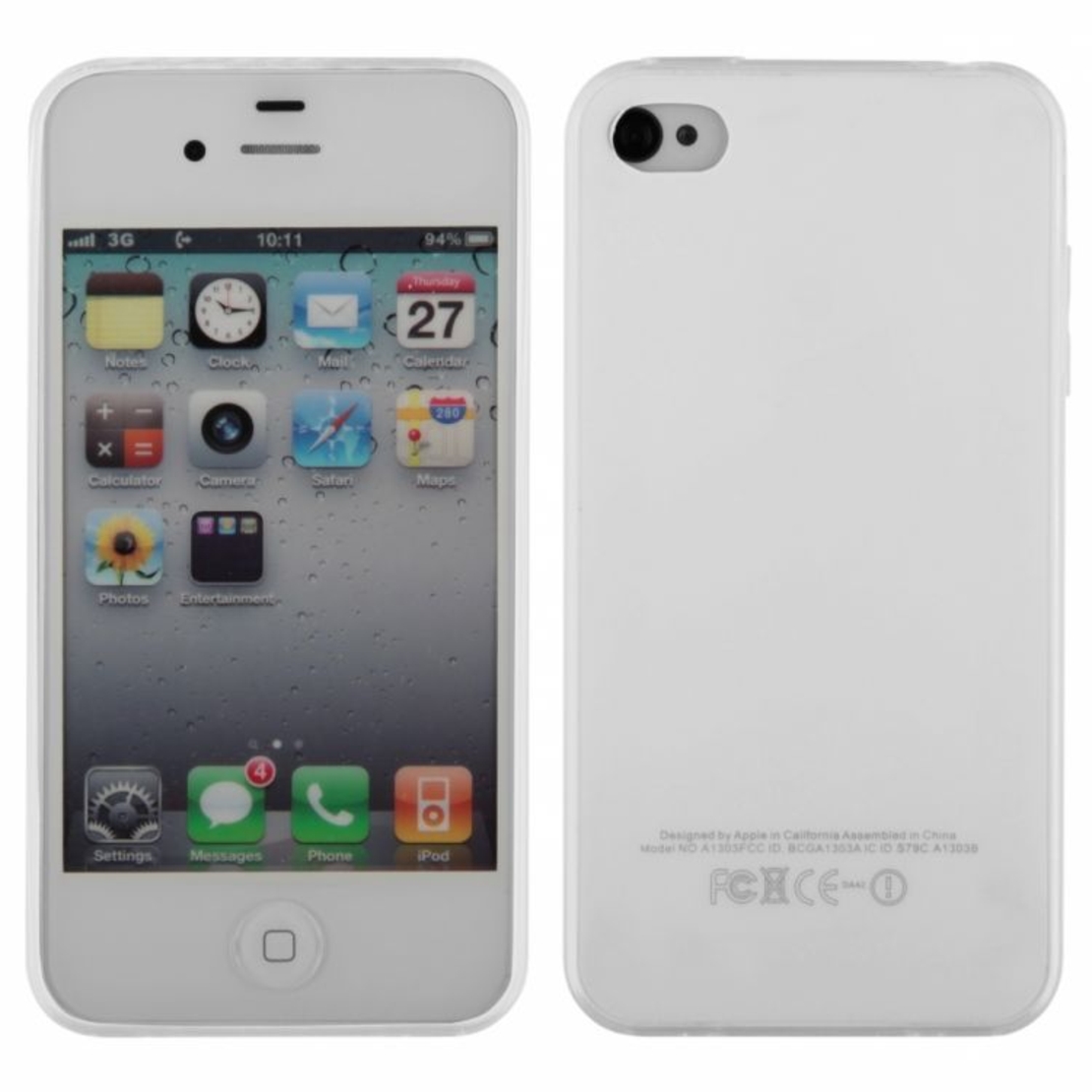 Ултра тънък силиконов гръб за IPhone 4/4S, Прозрачен