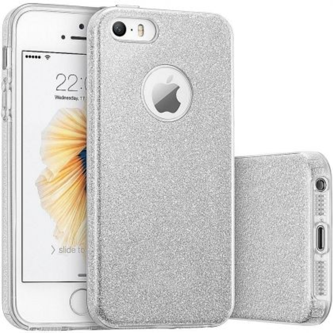 Силиконов гръб Emily Shining за IPhone 5/5S/SE, Сребрист