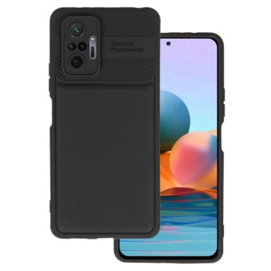 Кейс Camera Protected за Xiaomi Redmi Note 10 Pro/Note 10 Pro Max, Черен