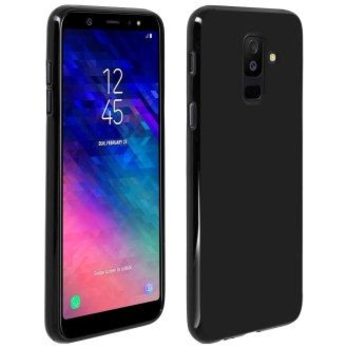Силиконов гръб Matt Frosted за Samsung A605 Galaxy A6 Plus 2018, Черен