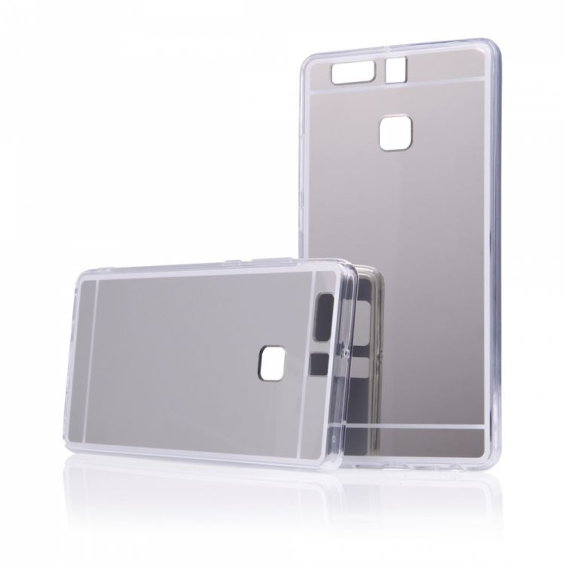 Луксозен силиконов калъф Mirror с огледален ефект в сребърно за Huawei P9