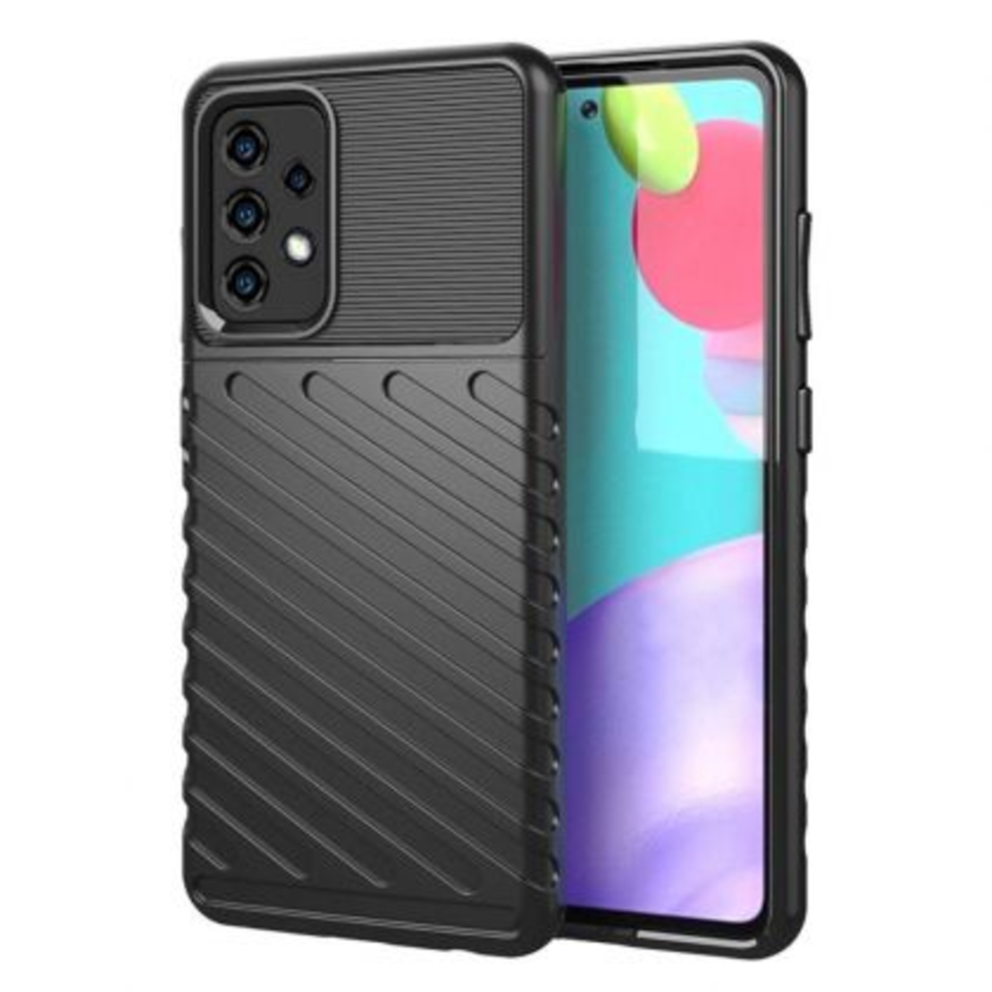 Противоударен кейс Thunder за Samsung A525/526 Galaxy A52/A52S 4G/5G, Черен