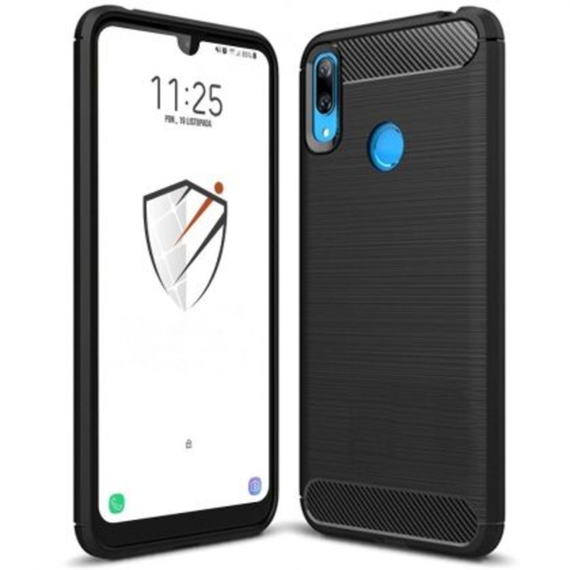 Anti Shock гръб Carbon за Huawei Y7 2019, Черен