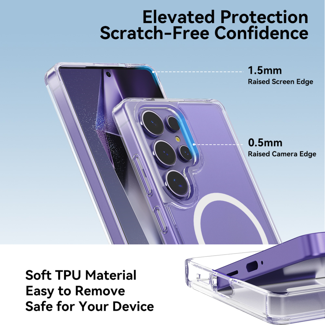 Кейс Mgsafe Magnetic Crystal за Samsung Galaxy S25 Ultra-Rock, Прозрачен
