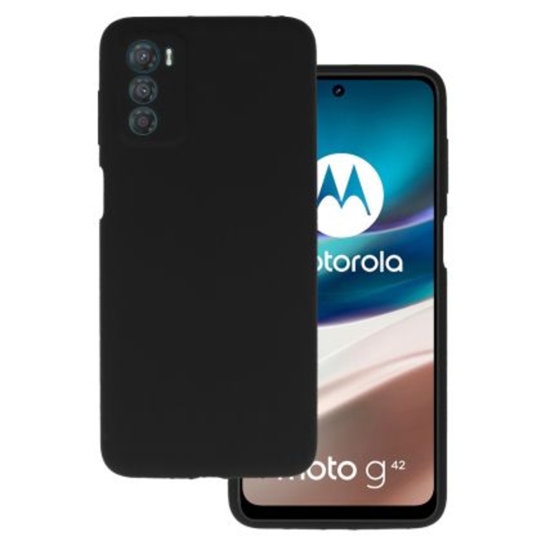 Кейс Silicone Lite за Motorola Moto G42, Защита около камерата, Черен