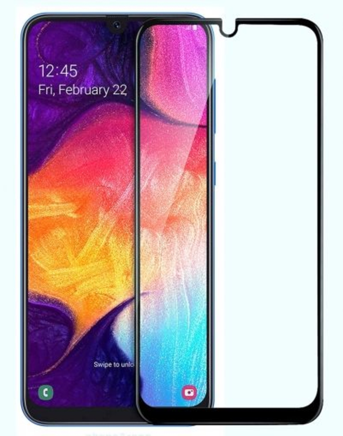 6D Стъклен протектор Full Glue Cover, за Samsung Galaxy A30/A50/A30S/A40S/A50SM30/M30S, Черен