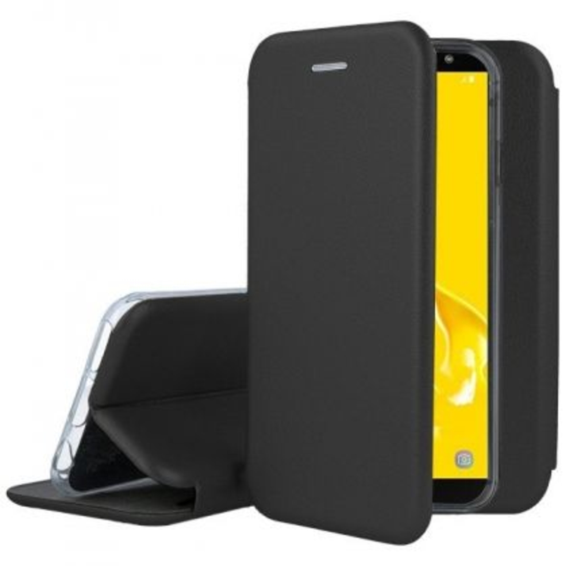 Луксозен кожен калъф Vennus Soft Book Prestige за Samsung J600 Galaxy J6 2018, Черен