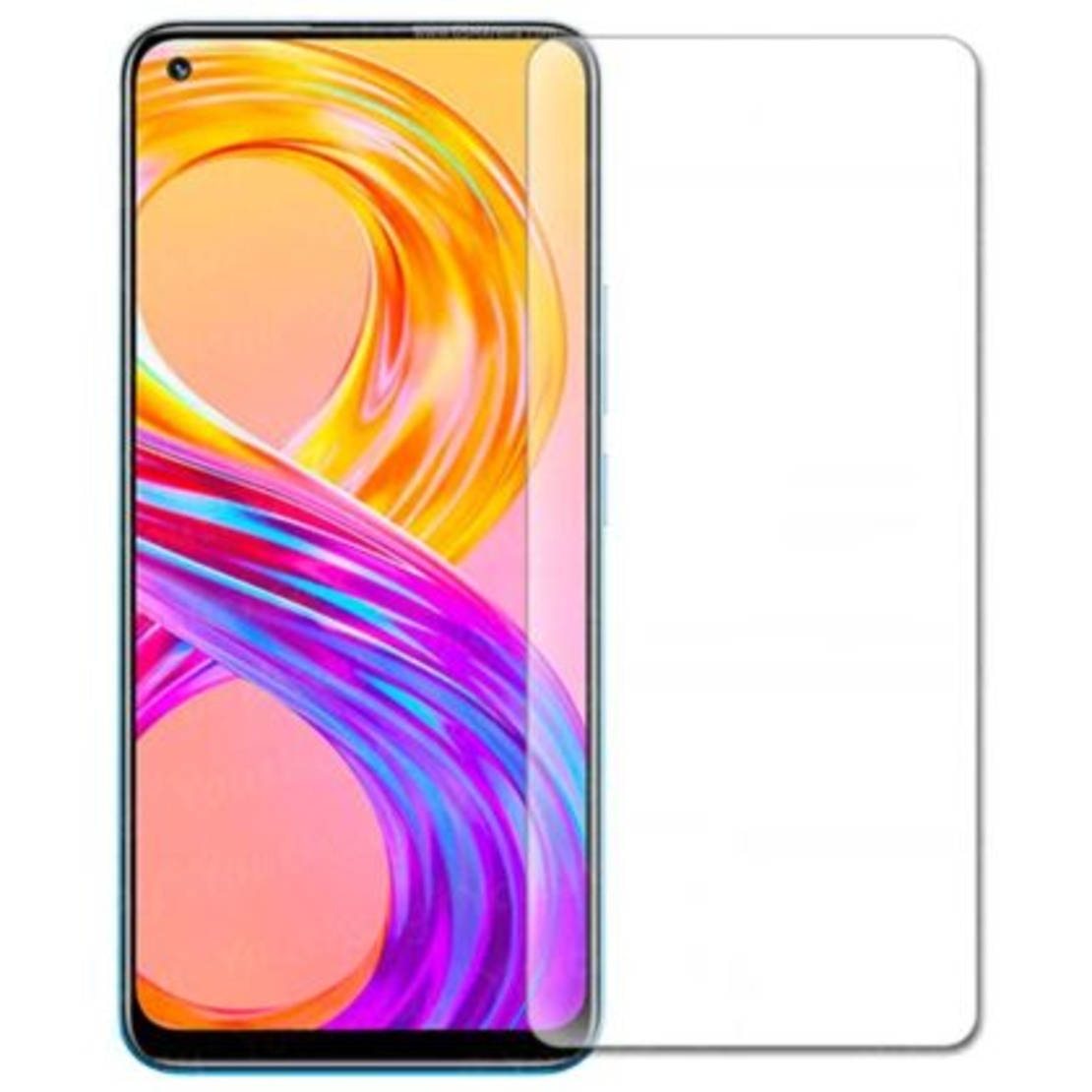 Стъклен скрийн протектор, 2.5D Hard Glass за Realme 8/8 Pro, Прозрачен