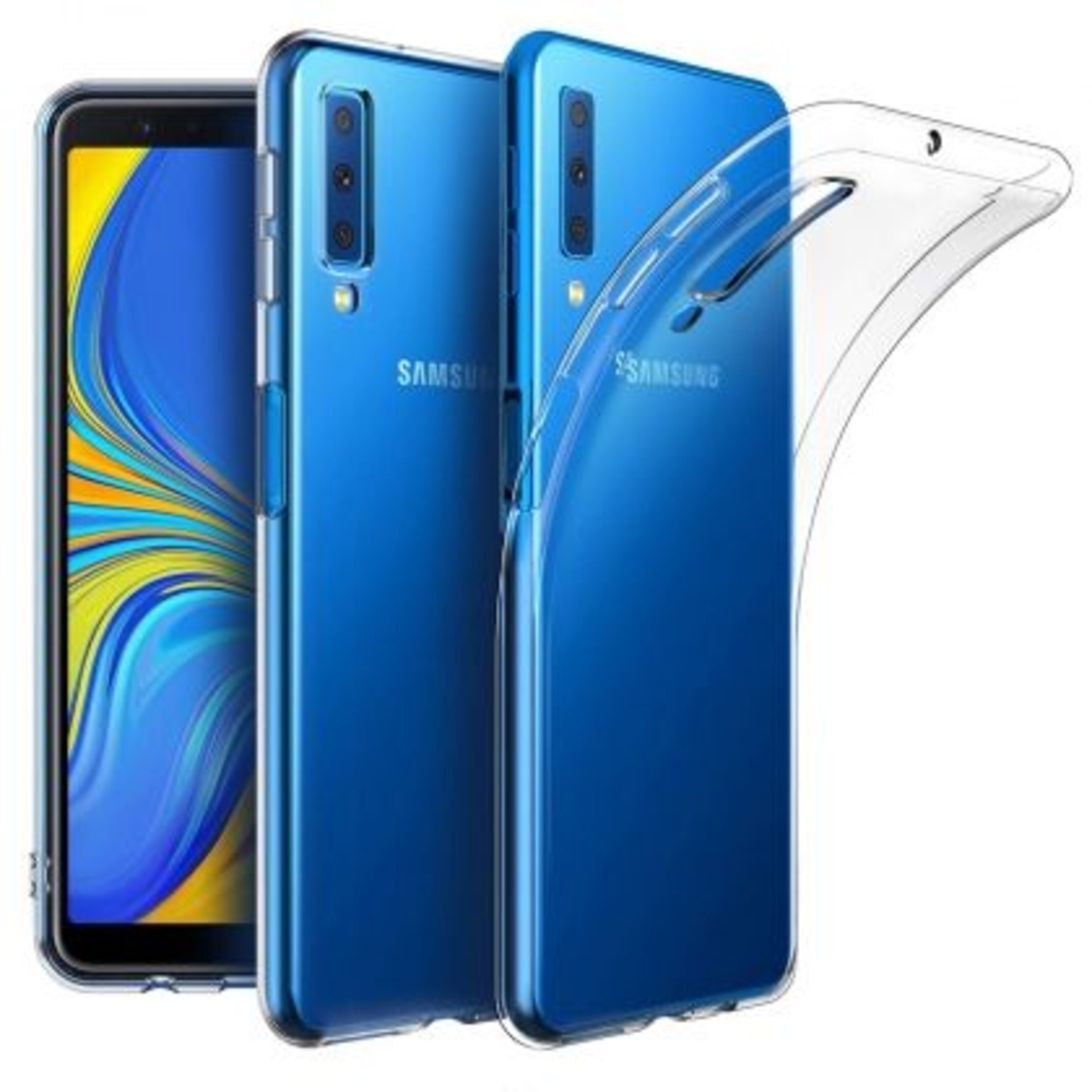 Ултра тънък силиконов гръб за Samsung A750 Galaxy A7 2018, Прозрачен
