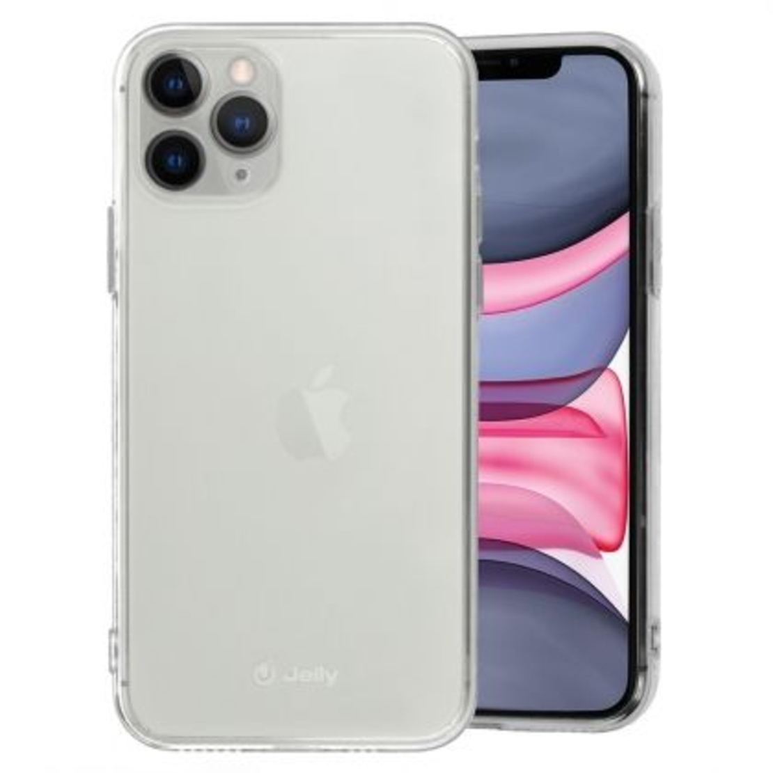 Силиконов кейс Jelly за IPhone 11 Pro Max, със силиконова защита около камерите, Прозрачен
