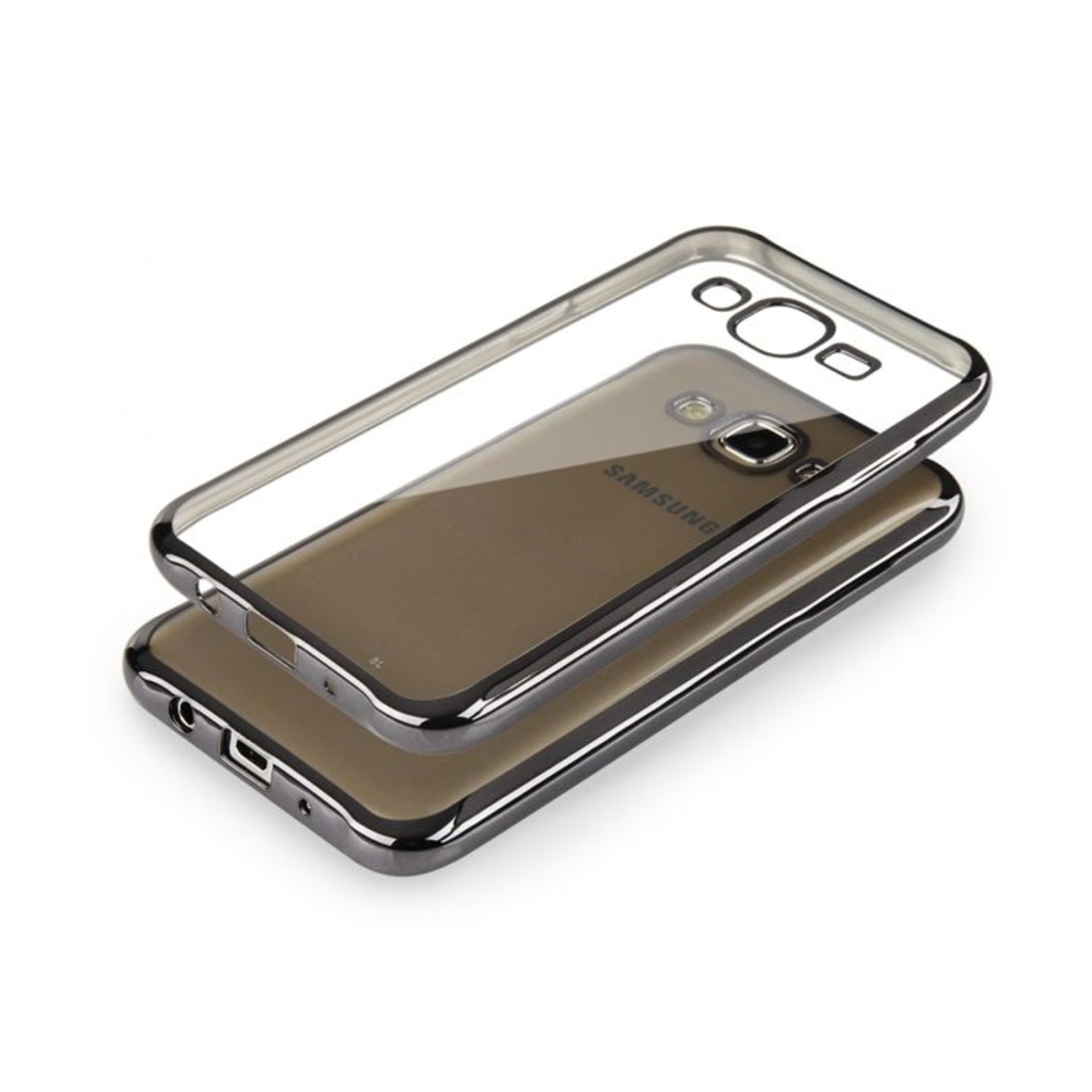 Луксозен силиконов калъф Glossy с чернарамка за Samsung J500 Galaxy J5