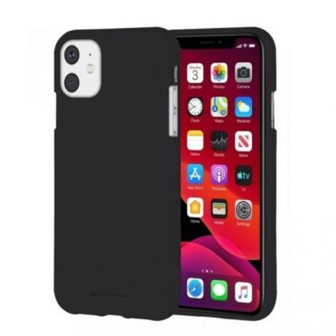 Луксозен гръб Mercury Goospery Soft Feeling за IPhone 11, Черен