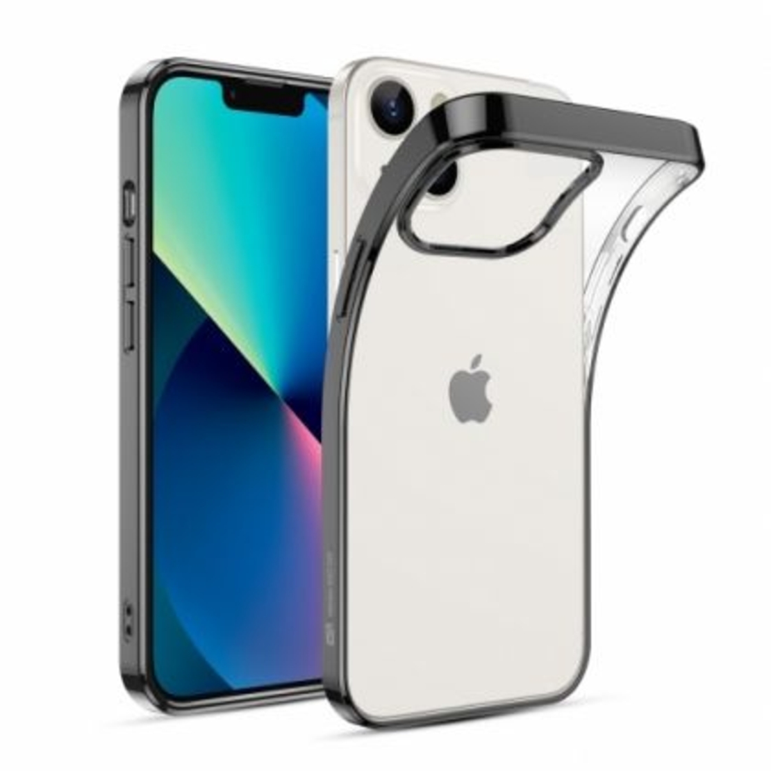 Силиконов кейс ESR Project Zero, Черна рамка, за IPhone 13, Прозрачен черен