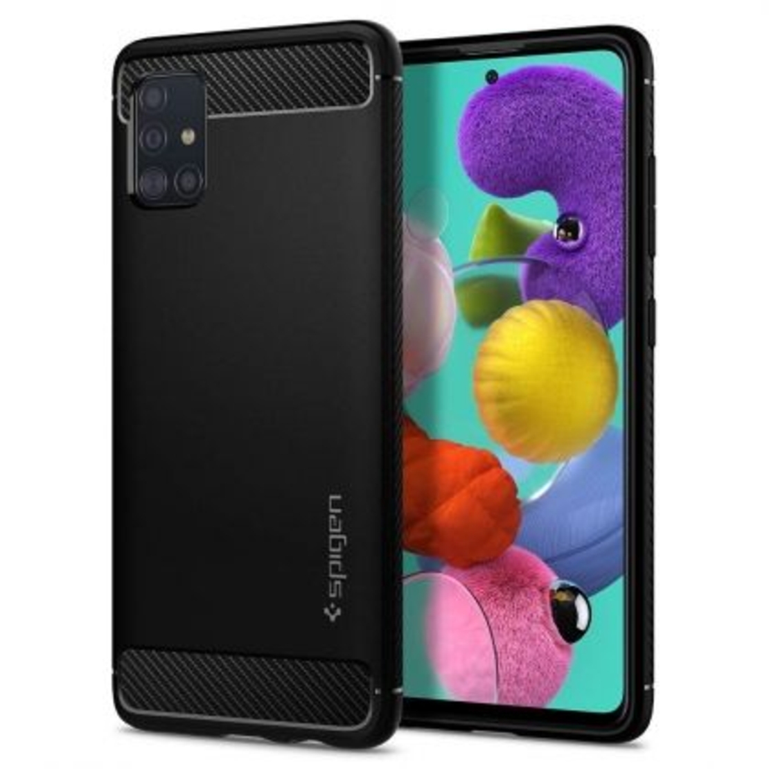Кейс Spigen, Rugged Armor, за Samsung A515 Galaxy A51, Черен Matt