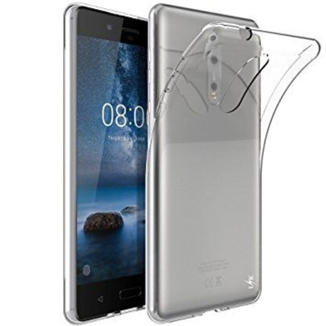 Ултра тънък силиконов гръб за Nokia 8, Прозрачен
