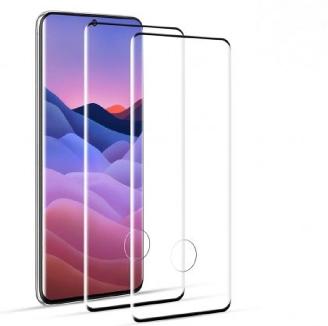 5D Стъклен протектор с изрез за пръстов отпечатък Hard Glass Full Glue Cover за Samsung Galaxy S20 Ultra, Черен