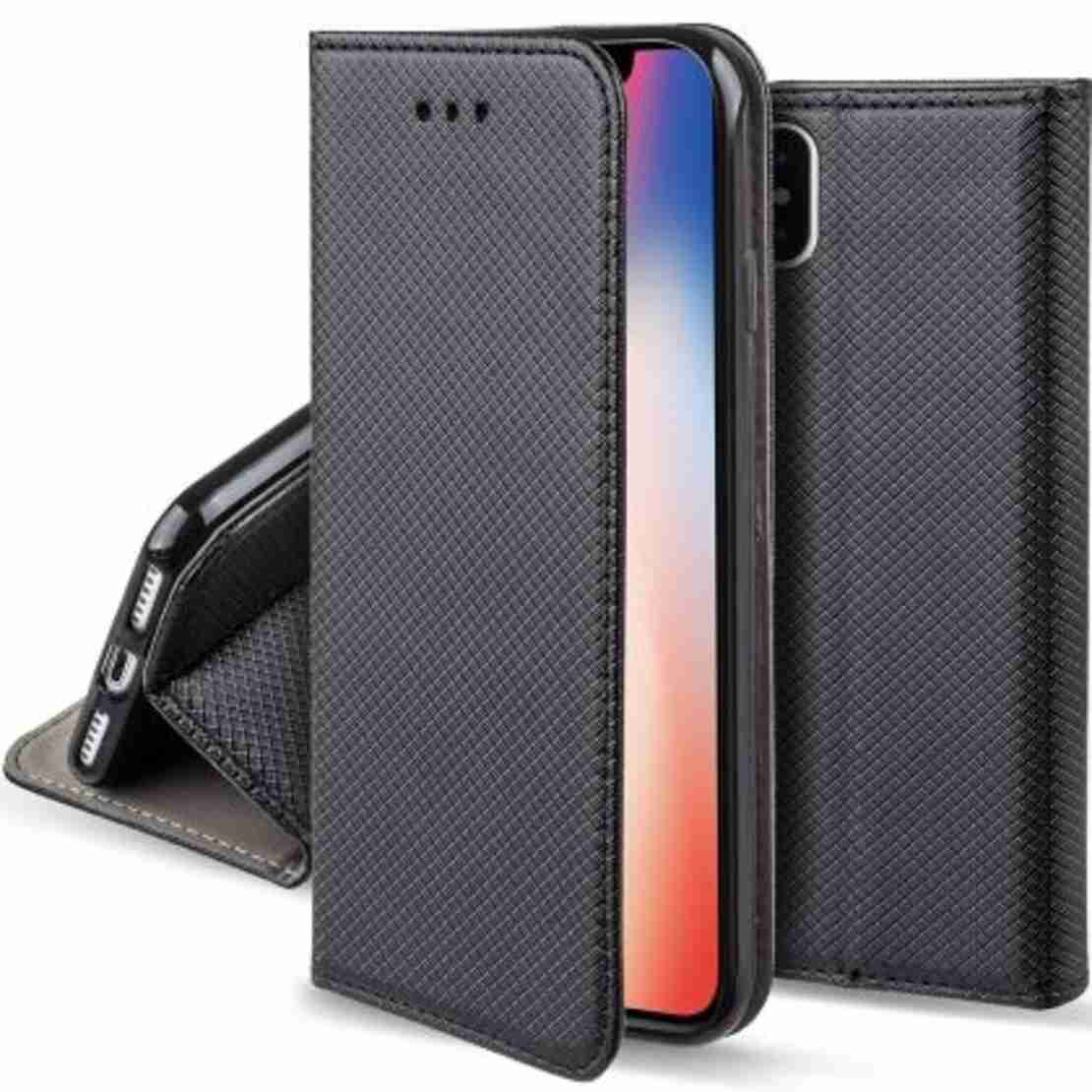 Кожен калъф Flip Book Smart за IPhone X/XS, Черен
