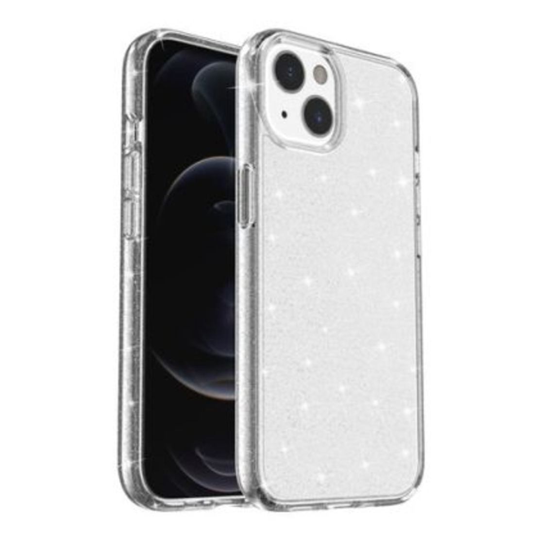 Силиконов блестящ гръб Lily Crystal Glitter за IPhone 15 Plus, Прозрачен
