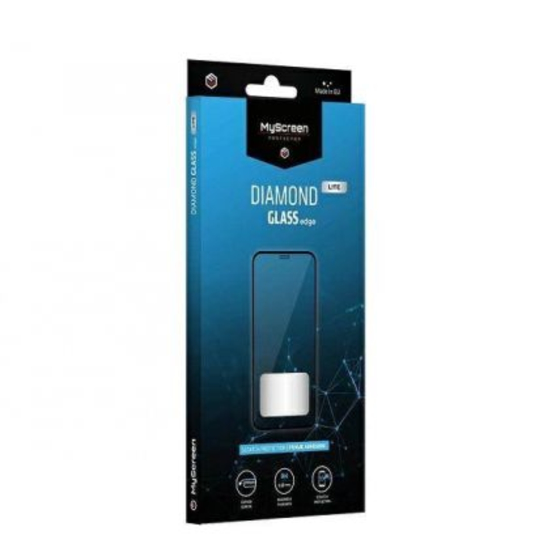 Стъклен протектор MyScreen за IPhone 16E Lite Diamond Glass Edge Full Glue Cover, Черен