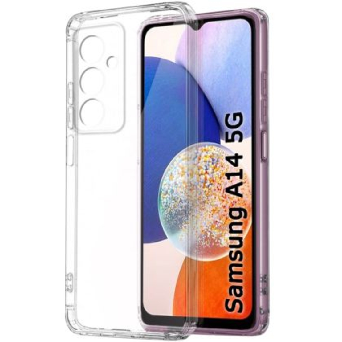 Силиконов кейс Armor Anti Shock за Samsung Galaxy A14 5G, Защита около камерите, Прозрачен