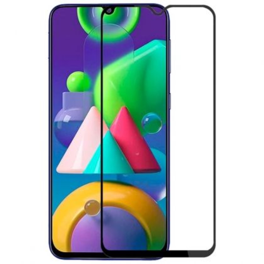 5D Стъклен протектор Hard Glass Full Glue Cover за Samsung M215 Galaxy M21, Черен