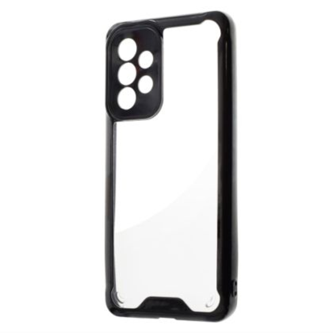 Кейс Acrylic Tel Protect, за Samsung Galaxy A13 4G, Защита около камерите, Прозрачен/Черен бъмпър