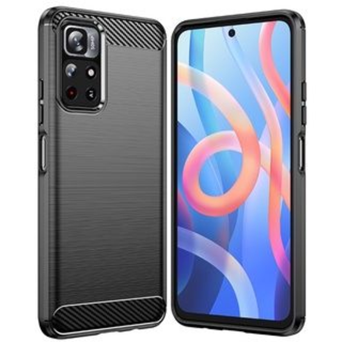 Anti Shock гръб Carbon за Xiaomi Redmi 10, Черен