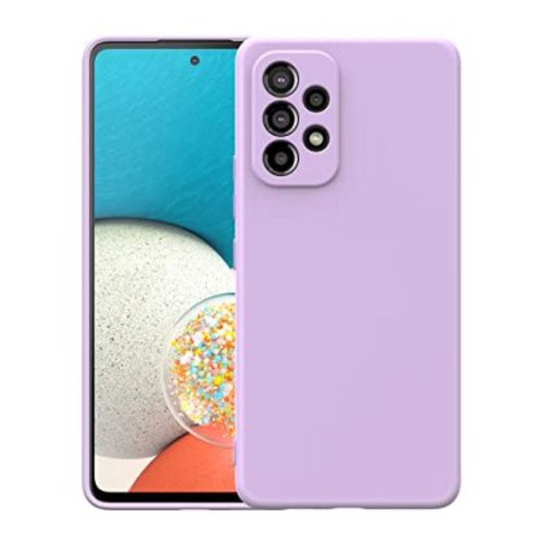 Матиран кейс Vennus Silicone Lite за Samsung Galaxy A52/A52S 4G/5G, Защита около камерите, Светло лилав