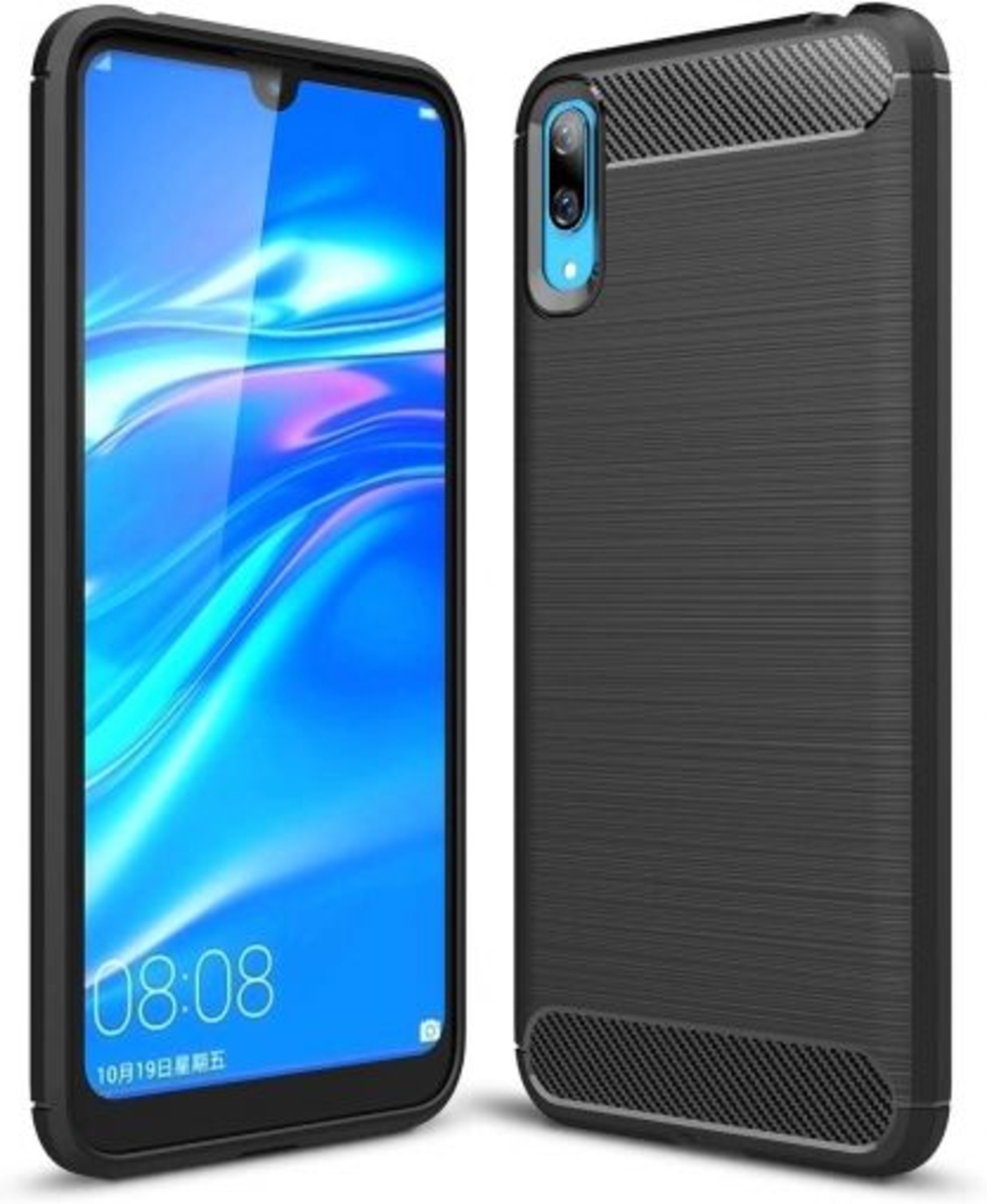 Anti Shock гръб Carbon за Huawei Y7 Pro 2019, Черен