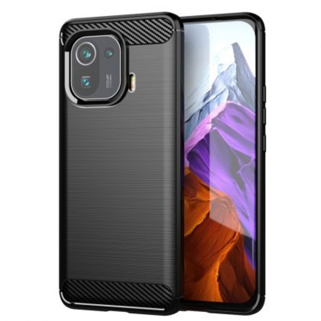 Anti Shock гръб Carbon за Xiaomi Mi 11 Pro, Черен