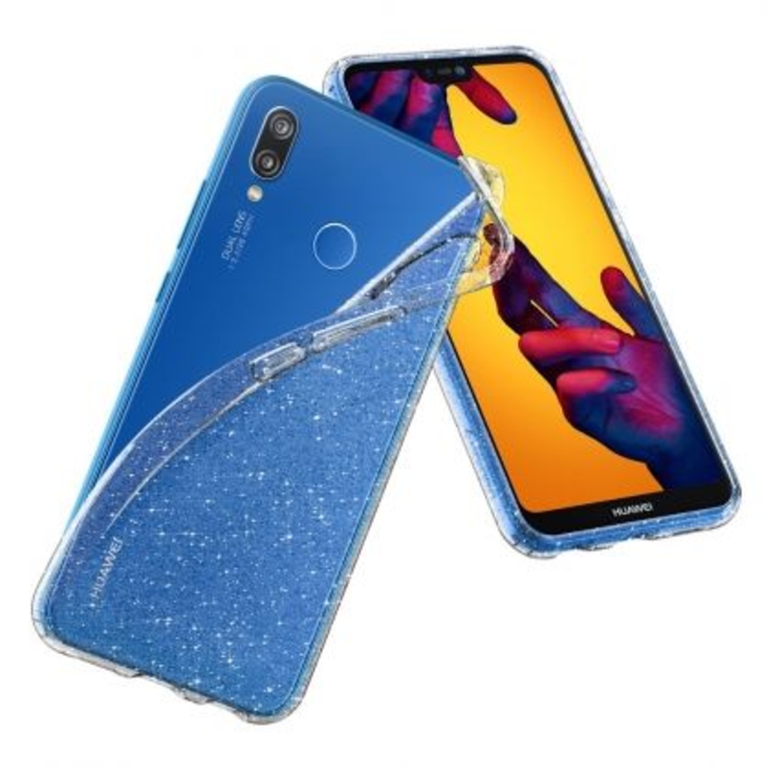 Силиконов блестящ гръб Lily Crystal Glitter за Huawei P30 Lite, Прозрачен