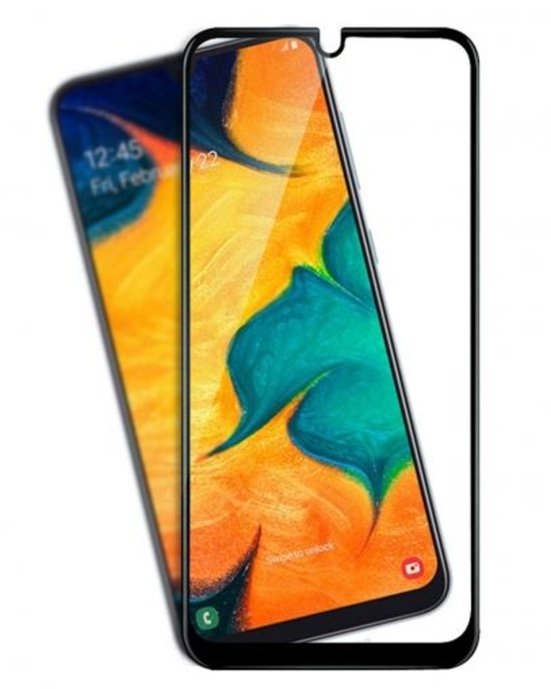 9D Стъклен протектор Full Glue Cover за Samsung A205 Galaxy A20, Черен