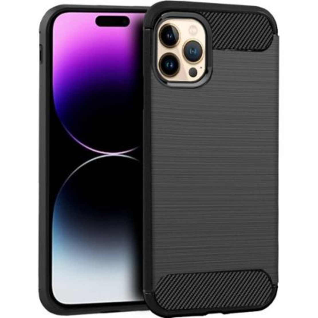 Anti Shock гръб Carbon за Iphone 14 Pro, Черен