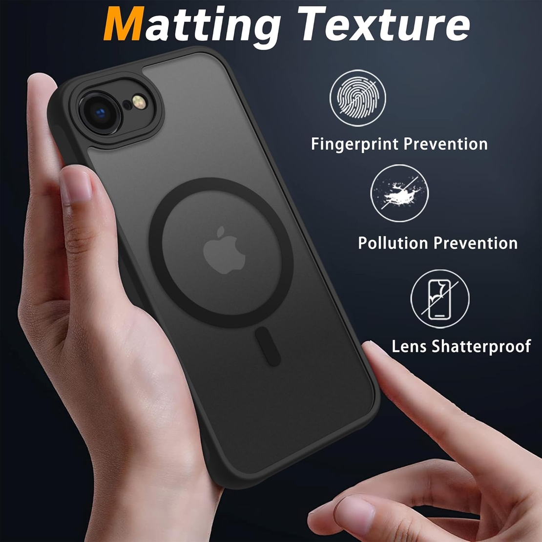 Кейс Magsafe Full Matte Mag за IPhone 16e, Черен