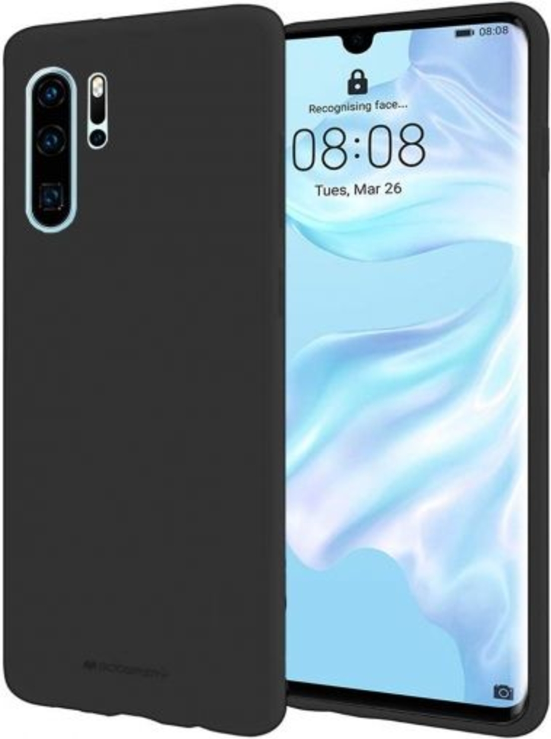 Луксозен гръб Mercury Goospery Soft Feeling за Huawei P30 Pro, Черен