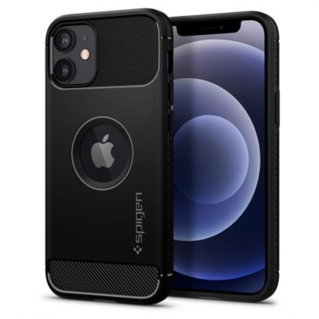 Кейс Spigen, Rugged Armor, за Iphone 12 Mini, Черен Matt