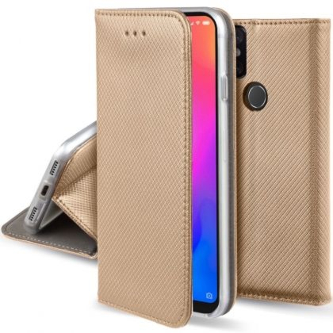 Кожен калъф Flip Book Smart за Xiaomi MI A2 Lite/Redmi 6 Pro, Златен