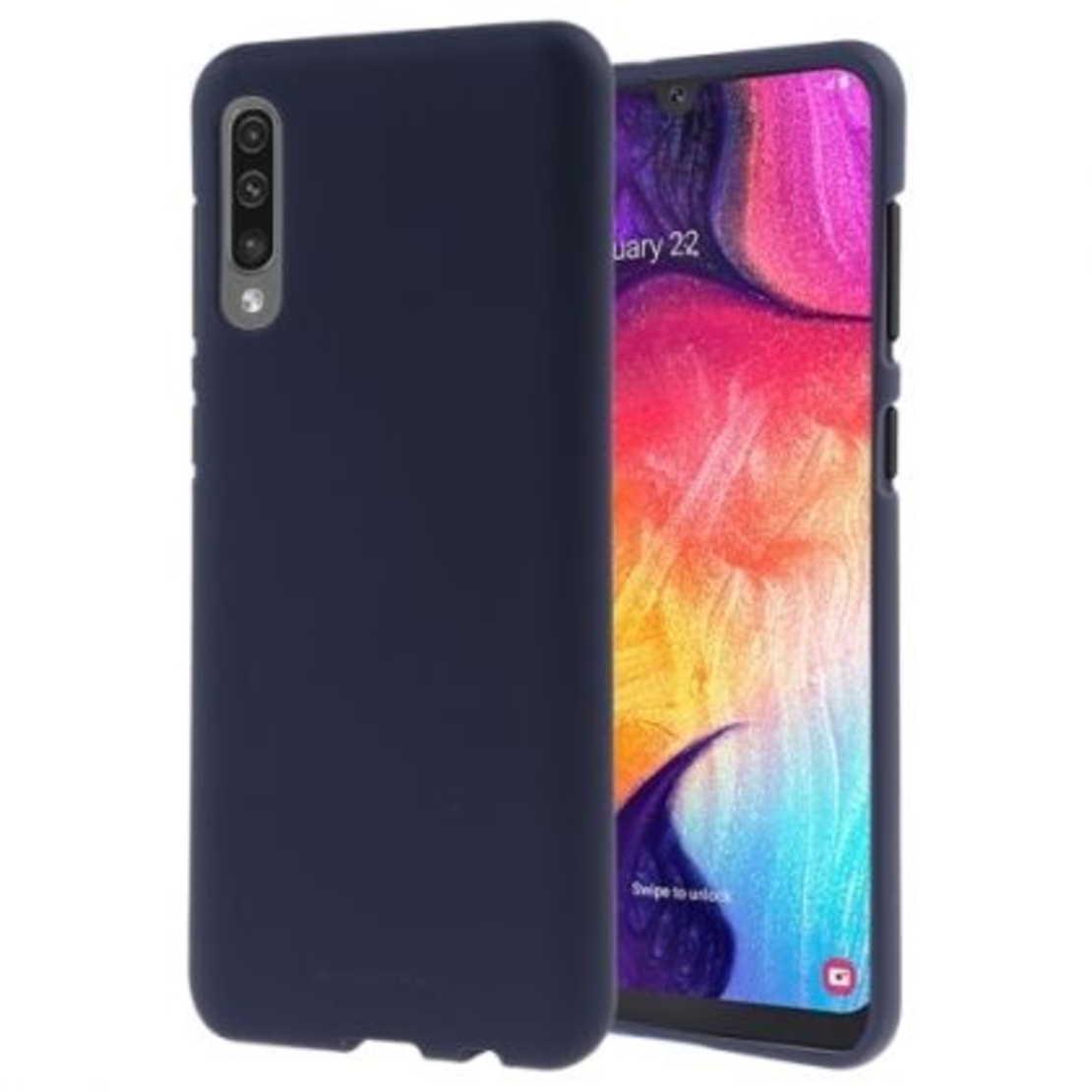 Луксозен гръб Mercury Goospery Soft Feeling за Samsung A505 Galaxy A50, Син