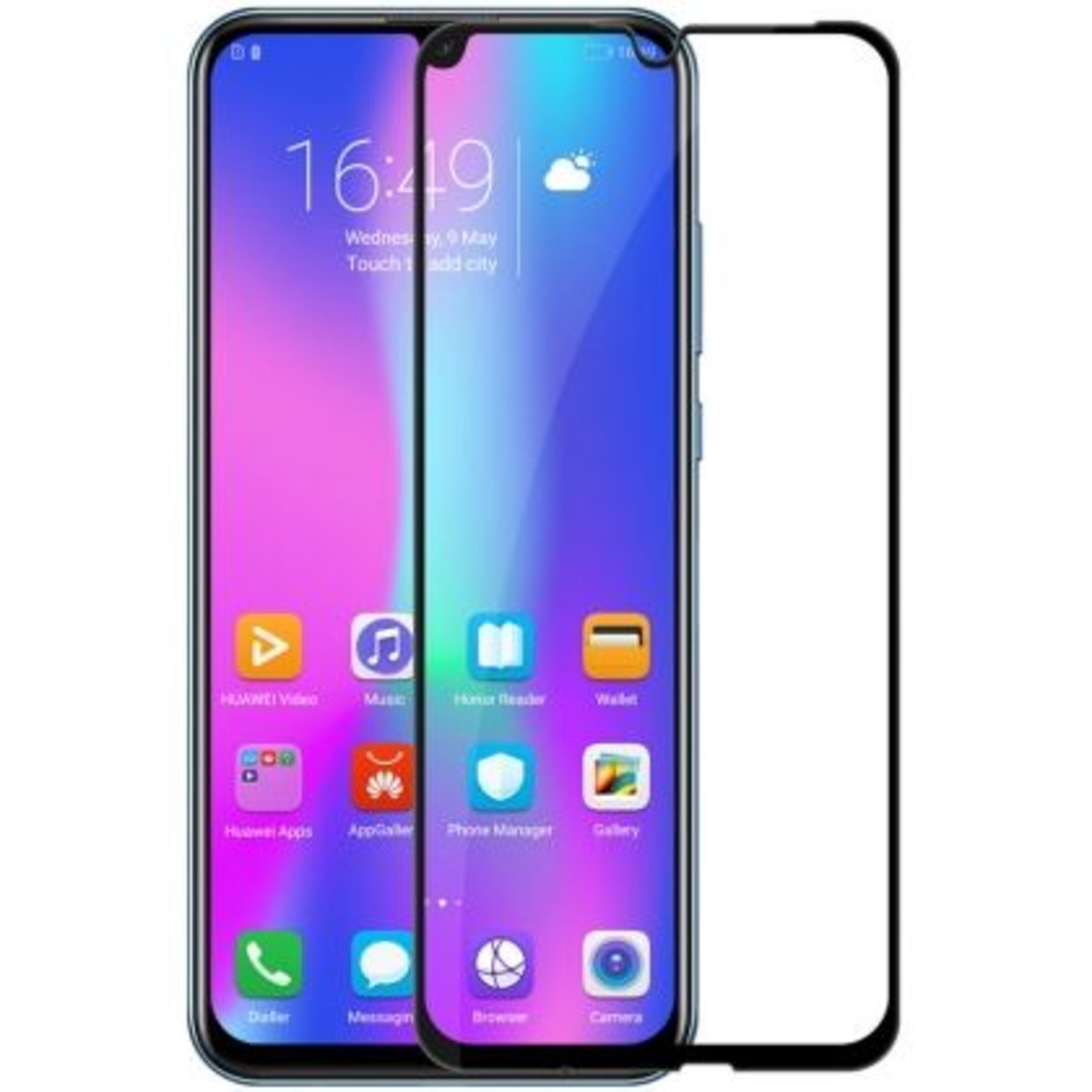 5D Premium Class Стъклен протектор Full Glue Cover Huawei P Smart 2019, Черен
