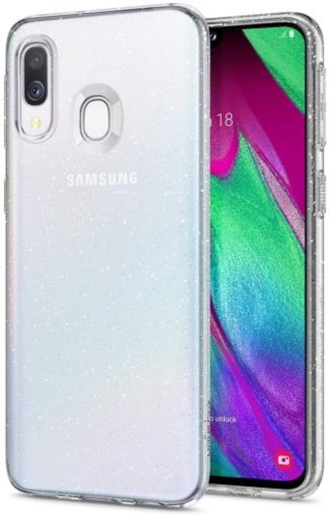 Силиконов блестящ гръб Lily Crystal Glitter за Samsung A305 Galaxy A30, Прозрачен