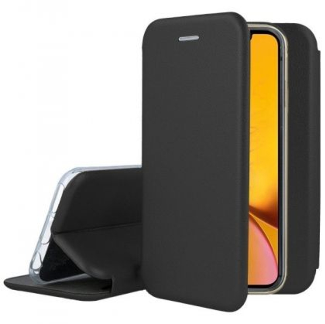 Луксозен кожен калъф Vennus Soft Book Prestige за IPhone XR, Черен