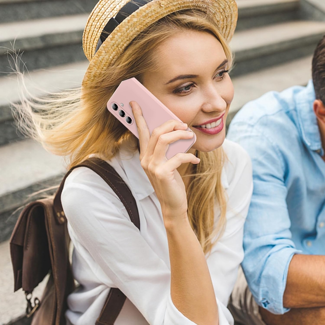 Кейс Silicone Lite за Samsung Galaxy A17, Защита около камерата, Розова пудра