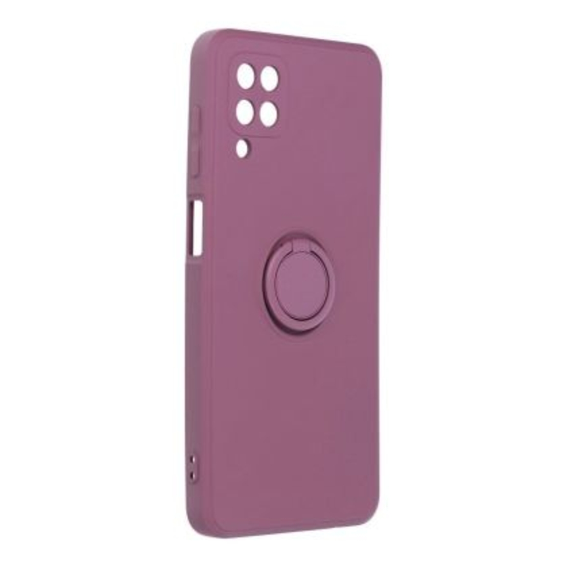 Кейс Vennus Silicone Ring за Samsung Galaxy A12, Метален ринг, Защита около камерата, Лилав