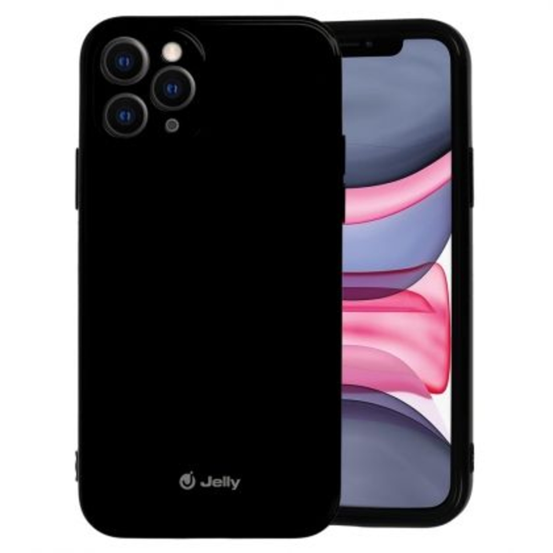 Силиконов кейс Jelly за IPhone 11 Pro, със силиконова защита около камерите, Черен